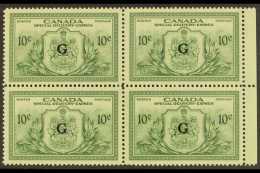 OFFICIALS 1950 10c Spec Delivery "G" Ovpt, SG OS21 NHM Block/4 For More Images, Please Visit... - Sonstige & Ohne Zuordnung