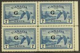 OFFICIALS 1950-2 7c Blue, "G" Ovpt SG O190 NHM Block Of 4 For More Images, Please Visit... - Otros & Sin Clasificación