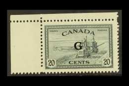 OFFICIAL 1950-52 20c Slate "G" Opt, SG O187, Vf NHM Corner Stamp For More Images, Please Visit... - Sonstige & Ohne Zuordnung