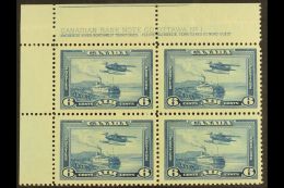1937-38 6c Air,SG 371,NHM Corner PLATE BLOCK Of 4,creased Margin For More Images, Please Visit... - Andere & Zonder Classificatie