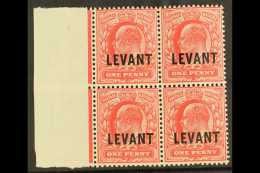 1905-12 1d Scarlet, SG L2, Marginal Block Of 4 NHM. For More Images, Please Visit... - Levante Británica