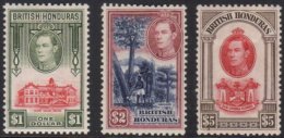 1938 KGVI Defin Top Values - $1, $2 & $5, SG 159/61, VFM. (3) For More Images, Please Visit... - Honduras Británica (...-1970)