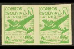 1950 50c Air Lloyd IMPERF PAIR, SG 501a, Vf NHM (2) For More Images, Please Visit... - Bolivien