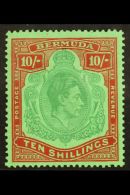 1939 10s Bluish Green And Deep Red On Green, SG 119a, VfM For More Images, Please Visit... - Bermudas