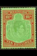 1938-53 10s Deep Green & Dull Red, Ord Paper SG 119d VFM For More Images, Please Visit... - Bermuda