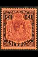 1938-53 £1 Pale Purple & Black/pale Red, SG 121b, Fine Mint For More Images, Please Visit... - Bermudas