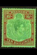 1938 10s Green And Deep Lake On Pale Emerald, SG 119, VfM For More Images, Please Visit... - Bermuda