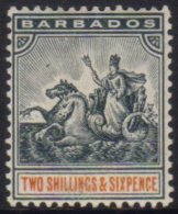 1892-1903 2s 6d Blue Black And Orange SG 114, Vf Mint. For More Images, Please Visit... - Barbados (...-1966)