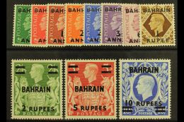 1948 Geo VI Surch Set Complete, SG 51/60a, Very Fine Mint (11) For More Images, Please Visit... - Bahrain (...-1965)