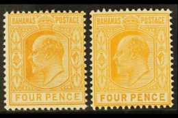 1902-10 4d Both Shades, SG 64/65, Superb Mint (2) For More Images, Please Visit... - Andere & Zonder Classificatie