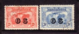 OFFICIALS 1931 2d Red And 3d Blue Ovpt "OS", SG O123/4, Vf Used. For More Images, Please Visit... - Otros & Sin Clasificación