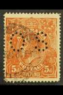 OFFICIAL 1916-20 5d Bright Chestnut Head Rough Paper, SG O60, Fu For More Images, Please Visit... - Other & Unclassified