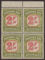 1953 2s Carmine/yellow Green Postage Due, SG D130, Blk Of 4, NHM For More Images, Please Visit... - Andere & Zonder Classificatie