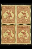1931-36 2s Maroon 'Roo, SG 134, Block Of Four NHM. For More Images, Please Visit... - Other & Unclassified