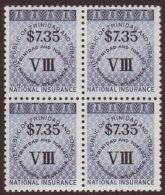 REVENUE Trinidad & Tobago 1990 $7.35 Nat Ins, Ba14, Nhm BLK Of 4 For More Images, Please Visit... - Unclassified