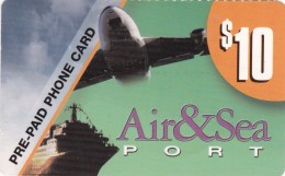 United States, $10, Air&Sea Port, Airplane Ship, 2 Scans. - Altri & Non Classificati