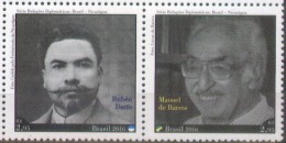 Brasil 2016 ** Emisión Conjunta Con Nicaragua. Escritores. See Desc. - Unused Stamps