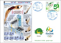 ALGERIA 2016 - Philatelic Cover Olympic Games Rio 2016 Diving Olympische Spiele Olímpicos Olympics Plongée - Eté 2016: Rio De Janeiro