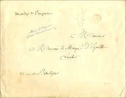 Contreseing Manuscrit '' Mariage De L'empereur '' (S. N° 5859) + Griffe Bleue Maison De L'Empereur / (Grand... - Lettres Civiles En Franchise