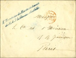 Le Secrètaire Des Commandements / De SAR La Princesse Mathilde. Bleu (S. N° 5840) Sur Lettre En... - Cartas Civiles En Franquicia