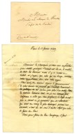 Franchise Manuscrite '' Duc De Damas '' (S. N° 4159) Sur Enveloppe Avec Cachet De Cire Et Texte Daté De... - Lettres Civiles En Franchise