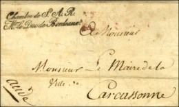 ' Chambre De S.A.R. / Mr Le Duc De Bordeaux ' (S N° 3667) Sur Lettre Avec Texte Daté De Paris Le 27 Mars... - Cartas Civiles En Franquicia