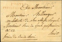 POSTES / PRES LE GOUVERNEMENT Rouge + Manuscrit '' Service Du Duc De Berri '' (S. N° 3107) Sur Lettre Avec... - Cartas Civiles En Franquicia