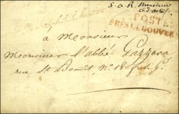 POSTES / PRES LE GOUVERNEMENT Rouge + Chambre De SAR Monsieur Rouge + Manuscrit '' Sar Monsieur Cte D'Artois '' (S.... - Lettres Civiles En Franchise