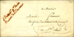 'L'Intendt Gal De La / Maison De L'Empereur ' Rouge (S N° 1808) Sur Lettre Avec Texte Daté De Paris Le... - Cartas Civiles En Franquicia