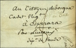 ' Postes / Bau Du Trib. ' Bleu (S N° 1154 A) Sur Lettre Avec Texte Daté De Paris Le 10 Messidor An 10. -... - Cartas Civiles En Franquicia