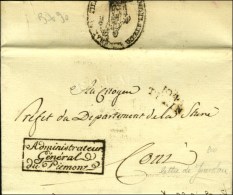 104 / TURIN + Griffe Encadrée Administrateur / Général / Du Pièmont Sur LAS Du... - Cartas Civiles En Franquicia