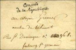 ' Consuls / De La République ' Noir (S N° 1092 A) Sur Lettre Sans Texte. - TB / SUP. - Lettres Civiles En Franchise