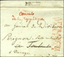 '' Consuls / De La République '' Rouge (S. N° 1092) Sur LAS De Cambacérès Datée De... - Cartas Civiles En Franquicia