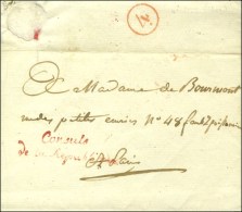 ' Consuls / De La République ' Rouge (S. N° 1092) Sur Lettre Avec Texte Daté Du 4 Prairial An 9... - Cartas Civiles En Franquicia