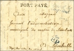 Conseil Des / Cinq-Cens + 60 / P.P. Bleu (S. N° 896A) Sur Lettre Avec Texte Daté De Paris An 7. - TB /... - Cartas Civiles En Franquicia