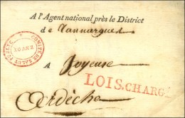 LOIS. CHARGE Rouge (S N° 617) + COMITE DE SALUT PUBLIC / ENVOI Rouge Sur Lettre En Franchise De Paris Pour... - Lettres Civiles En Franchise