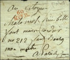 60 / Mon B. Rouge (Maison De Bicêtre) (S N° 9511) Sur Lettre Avec Texte Daté An 3. - SUP. - Lettres Civiles En Franchise