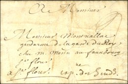 Contreseing '' Capne De Gend '' (capitaine De Gendarmerie) Sur Lettre Avec Texte Daté De Paris. 1724. - TB.... - Civil Frank Covers