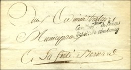 ' Comre Ordteur De L'arm / Des Côtes De Cherbourg ' Sur Lettre Avec Texte Daté Au Quartier... - Sellos De La Armada (antes De 1900)