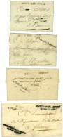 Lot De 4 Marques Postales De L'Armée Des Côtes De Brest Et De Cherbourg. - B / TB. - Marques D'armée (avant 1900)