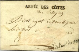 ARMEE DES CÔTES Sur Lettre En Franchise (adresse Chlorée) Avec Texte Daté Au Quartier... - Sellos De La Armada (antes De 1900)