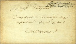 REPts Du Peuple Près /  L'Armée Des Pées Ori.les Sur Lettre En Franchise Sans Texte. Au Verso,... - Sellos De La Armada (antes De 1900)