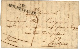 (D) / ARM.D'ESPAGNE Sur Lettre Avec Texte Daté De Pampelune. 1826. - TB / SUP. - Marques D'armée (avant 1900)