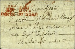 3re Div / ARMEE DU NORD Rouge Sur Lettre Avec Texte Daté De Rupigny Le 30 Prairial An 2. - TB. - Sellos De La Armada (antes De 1900)