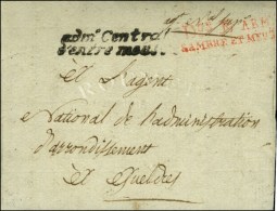 Don E ARM. / SAMBRE ET MEUSE Rouge Et Franchise ' Adm Central / D'entre Meuse ' Sur Lettre Avec Texte Daté... - Army Postmarks (before 1900)