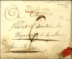 Don D ARM. / SAMBRE ET MEUSE Rouge Sur Lettre Avec Texte Daté '' Au Camp En Avant De Messenheim Le 4... - Army Postmarks (before 1900)