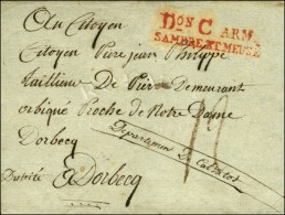 Don C ARM. / SAMBRE ET MEUSE Rouge Sur Lettre Sans Texte Pour Le Calvados. - SUP. - Sellos De La Armada (antes De 1900)