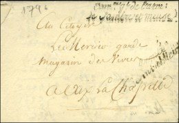 Armée Sambre Et Meuse Et Comre Gal De L'Arm / De Sambre Et Meuse Sur Lettre En Franchise Pour Aix La... - Army Postmarks (before 1900)