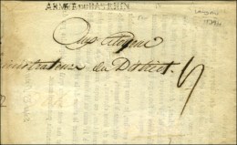 ARMEE DU BAS-RHIN Sur Lettre Avec Texte Imprimé Et Daté De Landau Le 27 Thermidor An 2. - TB. - Army Postmarks (before 1900)