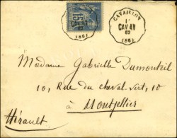 CONV. STAT (type Spécial Avec Millésime) CAVAILLON / CAV. AV / 83 (86) / N° 90 Sur Lettre Pour... - Correo Ferroviario